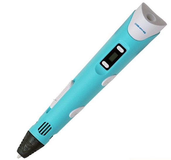 3D ручка Dewang Generation 2 Pen Blue с LCD-дисплеем  3D-ручка 2го поколения от Dewang с LCD-дисплеем • ABS-пластик • Регулировка температуры и скорости подачи • Керамический наконечник • Вес 65 г