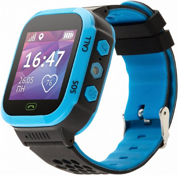 Детские часы-телефон с GPS Кнопка жизни Aimoto Start Blue  Безопасная зона • GPS геолокация • Тихий звонок • Отправка SMS • Датчик снятия с руки • Кнопка SOS • История перемещений