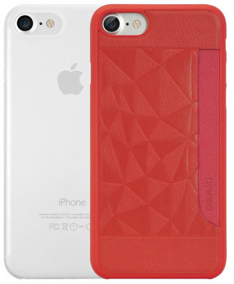 Набор из двух чехлов Ozaki O!coat Jelly + Pocket Clear &amp; Red для iPhone 8/7  Комплект из двух тонких и прочных чехлов-накладок для iPhone 8/7