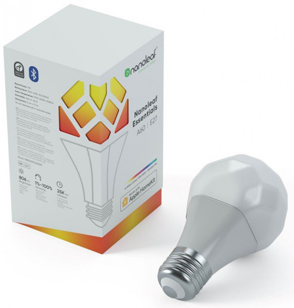 Умная лампа Nanoleaf Essentials E27 9W  • Яркое освещение • 16 миллионов цветов • Долгий срок службы • Управление со смартфона • Интеграция в систему Умного дома
