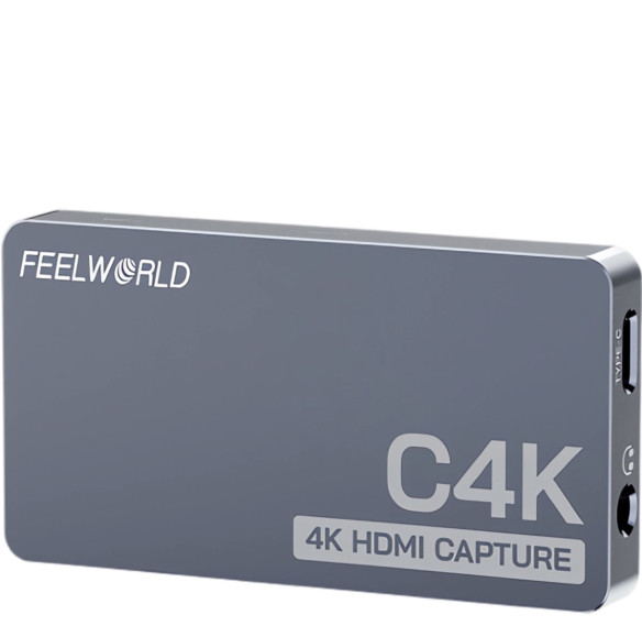 Карта видеозахвата Feelworld C4K  Подключение HDMI, Type-C, USB  • Порты HDMI 2.0, mini Jack 3.5 мм TRS, Type-C • Подключение наушников • Разрешение видео 4K@60Hz