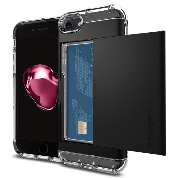 Чехол-визитница Spigen для iPhone 8/7 Crystal Wallet Black 042CS20981  Необычный чехол с отсеком для денег, банковских карт или визиток!