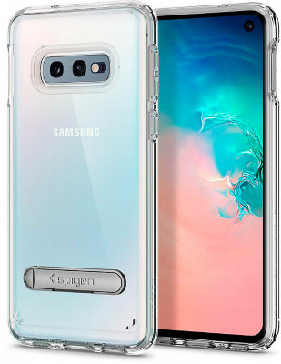 Чехол Spigen Ultra Hybrid S Clear (609CS25840) для Samsung  Galaxy S10e  Завышенные бортики для камеры • Функция подставки • Продуманная эргономика • Прочные материалы • Надежная защита