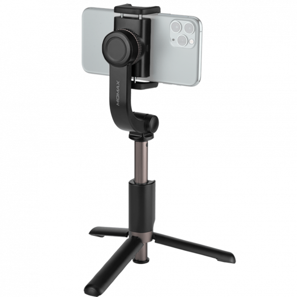Стабилизатор Momax Selfie Stable2 одноосевой Чёрный  Складная конструкция • Встроенный аккумулятор • Дистанционное управление • Телескопическая ручка
