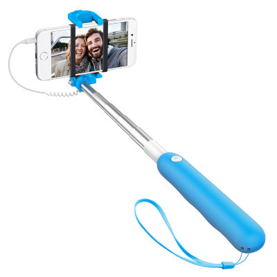 Селфи-монопод проводной Deppa Selfie Mini Blue
