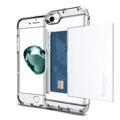 Чехол-визитница Spigen для iPhone 8/7 Crystal Wallet Jet White 042CS21049  Необычный чехол с отсеком для денег, банковских карт или визиток!