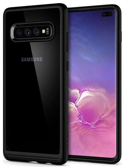 Чехол Spigen Ultra Hybrid Black (606CS25767) для Samsung Galaxy S10+  Продуманная эргономика • Прочные материалы • Завышенные бортики для камеры • Надежная защита