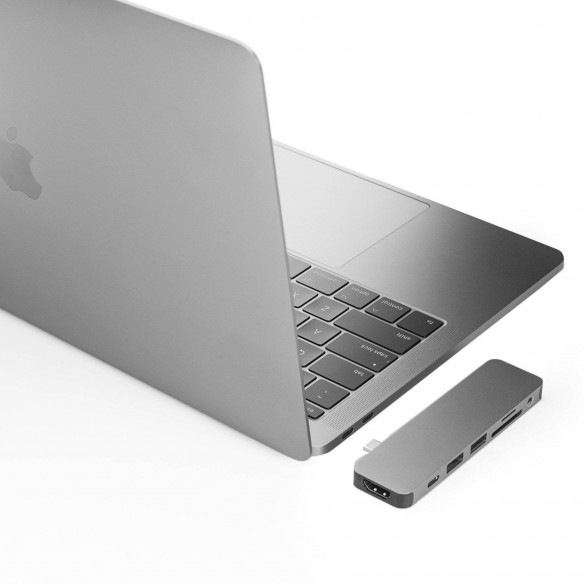 USB-хаб Hyper HyperDrive SOLO 7-in-1 Hub Space Gray для iPad / MacBook Pro / MacBook Air и других устройств с USB-C  Кристально чистый видеовыход 4K 30 Гц HDR • Высокоскоростной USB-A • Основные порты для фотографии • Безупречный цвет, материал и отделка