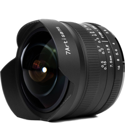 Объектив 7Artisans 7.5mm F2.8 II Fisheye E-mount  Байонет объектива E-mount (Sony) • Покрытие матрицы APS-C • Фокусное расстояние 7.5 мм • Фокусировка ручная • Максимальная диафрагма f/2.8 • Минимальная диафрагма F/16 • Угол зрения диагональ 190°