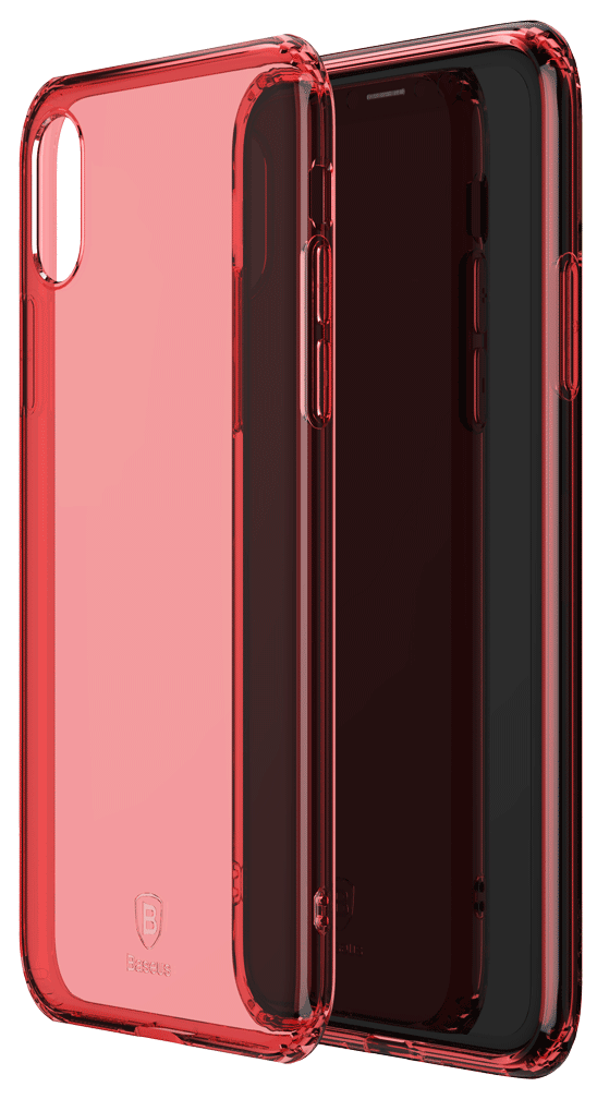 Чехол Baseus Simple Series Case Transparent Red для iPhone X/XS  Надежная защита • Прозрачный форм-фактр • Качественные материалы