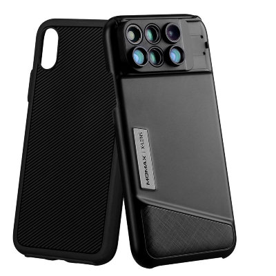 Премиум набор из 6 объективов и чехла для iPhone X — Momax 6-in-1 Lens Case