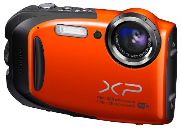 Подводный фотоаппарат Fujifilm FinePix XP70 Orange  Подводный (до 10 м) • ударопрочный (до 1.5 м) • морозостойкий (до -10°C) • пыленепроницаемый • Wi-Fi • 16,4 Мпикс • зум 5х • дисплей 2.7" • видео FullHD 1080i