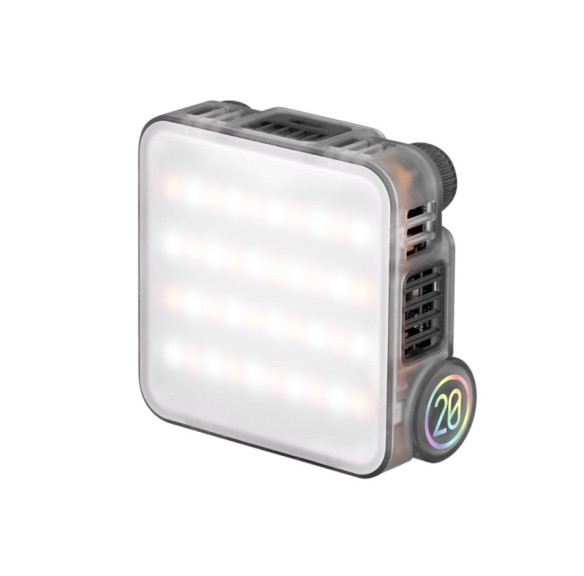 Осветитель светодиодный Zhiyun FIVERAY M20 (PLM104 - C040037ABR2)  Температура 2700 - 6500 • Мощность, Вт 20 • Крепление насадок магнитное • Питание встроенный аккумулятор • Поддержка USB-PD • Возможности регулировки яркость, цветовая температура