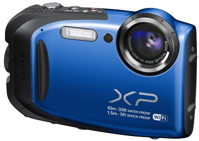 Подводный фотоаппарат Fujifilm FinePix XP70 Blue  Подводный (до 10 м) • ударопрочный (до 1.5 м) • морозостойкий (до -10°C) • пыленепроницаемый • Wi-Fi • 16,4 Мпикс • зум 5х • дисплей 2.7" • видео FullHD 1080i