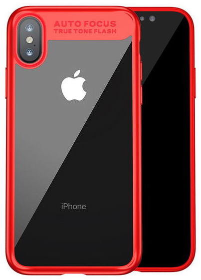 Чехол Baseus Suthin Case Red для iPhone X/XS  Надежная защита • Прозрачная задняя стенка • Дополнительная пылезащита порта зарядки