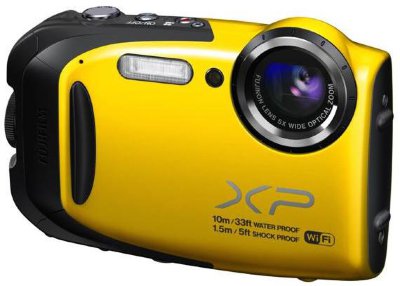 Подводный фотоаппарат Fujifilm FinePix XP70 Yellow  Подводный (до 10 м) • ударопрочный (до 1.5 м) • морозостойкий (до -10°C) • пыленепроницаемый • Wi-Fi • 16,4 Мпикс • зум 5х • дисплей 2.7" • видео FullHD 1080i