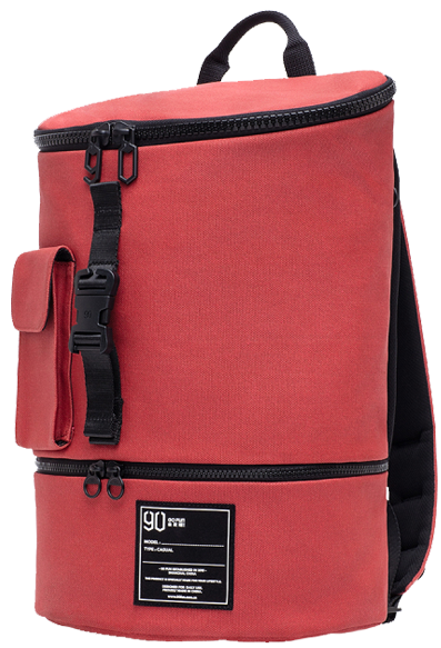 Рюкзак Xiaomi 90 Points Chic Leisure Backpack  Female Red  Крепкий и надёжный материал рюкзака • Водонепроницаемый • Вместительный • Отделение органайзер