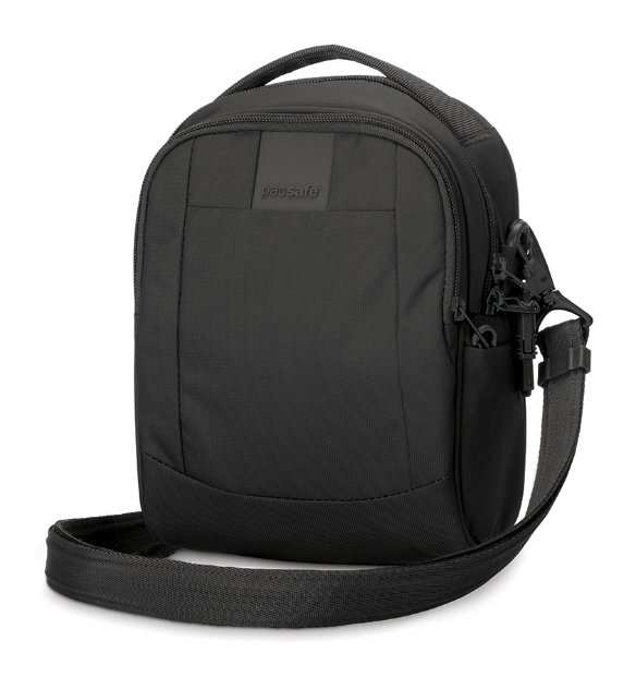 Сумка-антивор Pacsafe Metrosafe LS100 Anti-Theft Cross-Body Bag Black  Водоотталкивающая ткань • Вшитая в ткань стальная сетка • Стильный внешний вид