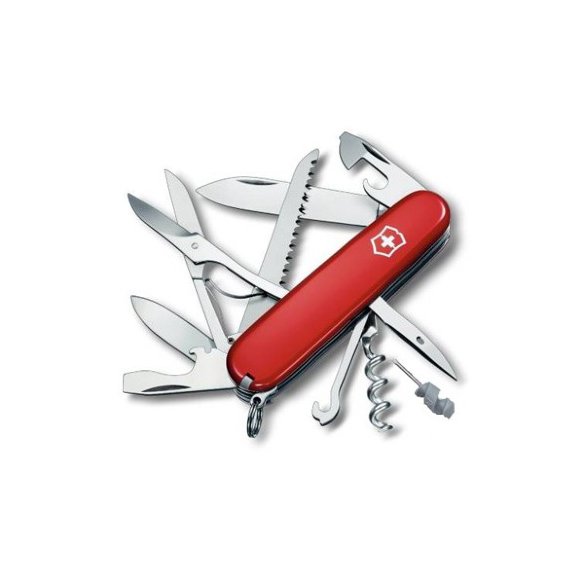 Нож Victorinox Huntsman 1.3715 Red  Лезвие • Отвертка • Штопор • Кольцо для ключей • Пинцет • Зубочистка