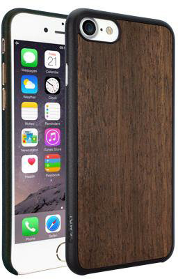 Чехол Ozaki O!coat 0.3+Wood  Dark Brown для iPhone 8/7  Прочный и стильный чехол-накладка с отделкой из натурального шпона дерева для iPhone 8/7