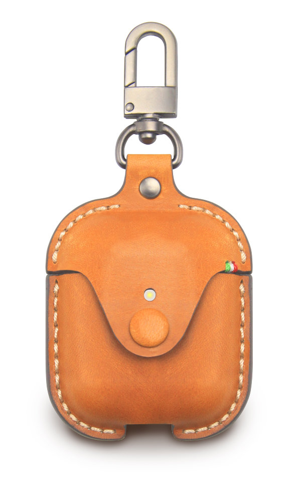 Кожаный чехол для AirPods Cozistyle Cozi Leather Orange  Изготовлен вручную • Высококачественная натуральная кожа • Защита от ударов и царапин