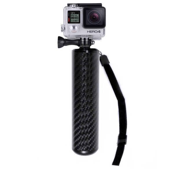 Ручка-поплавок для GoPro Stabilizer Carbon Grip  Держит на поверхности воды камеру GoPro • можно использовать как ручку-стабилизатор • алюминиевое крепление на GoPro • удобный шнурок в комплекте • для всех камер GoPro