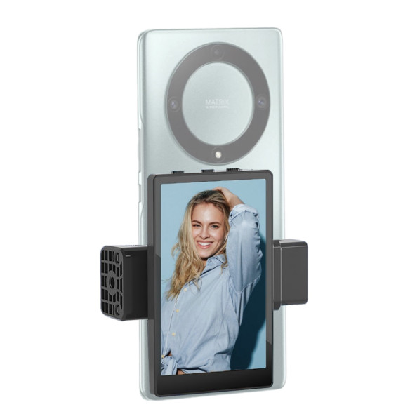 Монитор для селфи KingMa VL-PH01-H для Huawei/Honor  Диагональ экрана 3.97 дюйм • Питание встроенный аккумулятор, Type-C • Вход 5В/0.5А • Магнитное крепление, Cold Shoe • Wi-Fi подключение • Пластик, закаленное стекло • Мощность (макс) 1.75 Вт • Ёмкость аккумулятора 800 мАч • Напряжение 3.7 В • Время зарядки 2.5 ч • Время работы до 2 ч • Совместимость: Huawei, Honor 200/100/90/80/70/60Pro/X50I/X40, Play 50/40
