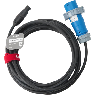 Кабель силовой Aputure для NOVA II RCAC3F-X - CEE 16A AC 6м  Подключение: CEE 16A, RCAC3F-X • Пропускная способность 20А • Длина кабеля 6000 мм • Совместимость: NOVA II 2x1, NOVA II 1x1, NOVA 9° 2x1