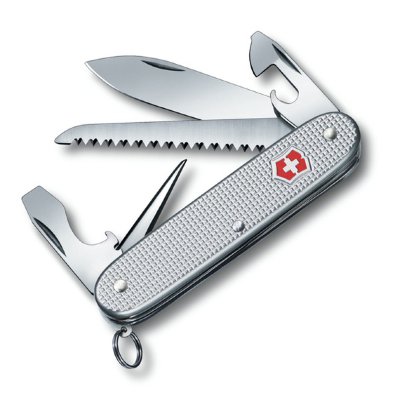 Нож Victorinox Pioneer Fermer 0.8241.26  Большое лезвие • Инструмент для расширения отверстий • Кольцо • Пила по дереву • Консервный нож • Открывалка для бутылок