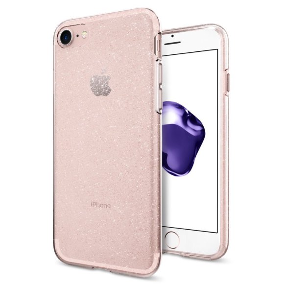 Чехол Spigen для iPhone 8/7 Liquid Crystal Glitter Rose Quartz 042CS21419  Экстравагантный ультратонкий чехол от Spigen с блестящими частичками кварца