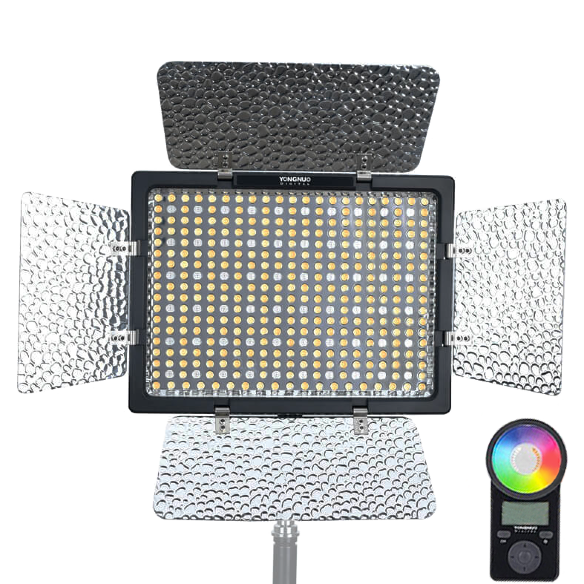 Осветитель YongNuo YN-300 IV RGB 5600K  • Мощность (макс): 18 Вт • Светодиоды: 376 шт • Цветовая температура: 5600 K • встроенный дисплей • Дистанционное управление