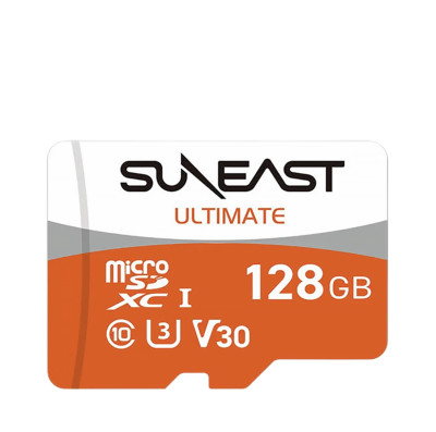 Карта памяти SUNEAST Ultimate Orange micro SDHC UHS-I V10 128Гб  Интерфейс UHS-I • micro SDHC • Объём памяти 128 Гб • Скорость чтения 95 мб/с • Скорость записи 80 мб/с • Класс скорости UHS U1 • Класс скорости записи видео V10 • Класс скорости C10 • Класс производительности приложений A1