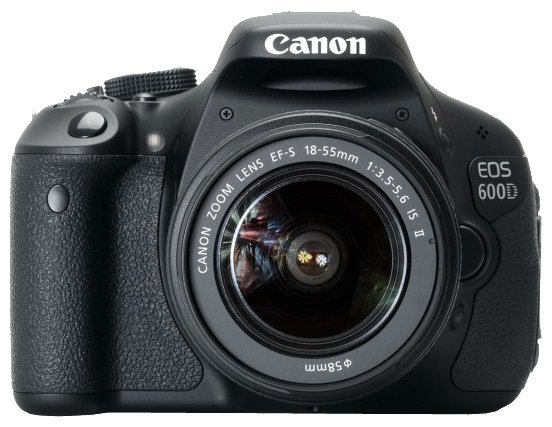 Зеркальный фотоаппарат Canon EOS 600D Kit EF-S 18-55 IS II  Байонет Canon EF/EF-S • Объектив в комплекте • Матрица 18.7 МП (APS-C) • Съемка видео Full HD • Поворотный экран 3"