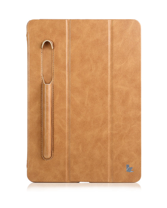 Чехол Jisoncase Mirco Fiber Leather Case с отсеком для Apple Pencil для iPad 9.7 (2017/18) Brown  Ультратонкий форм-фактор • Держатель для Apple Pencil • Функция подставки • PU-кожа