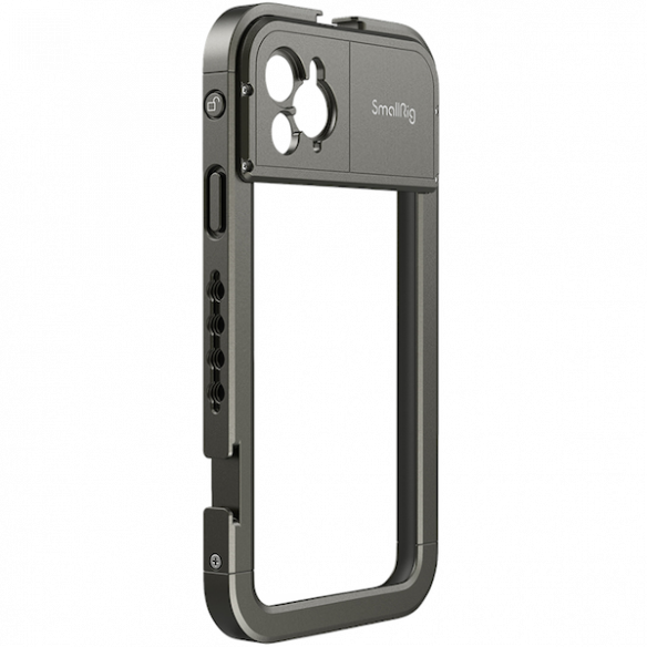 Клетка SmallRig 2777 для iPhone 11 Pro Max (байонет 17мм)  • Устройство:	смартфон iPhone 11 Pro Max • Материал: алюминий • Имеет крепление: 1/4", Cold Shoe • Особенности конструкции: байонет для объектива Sirui/Moment