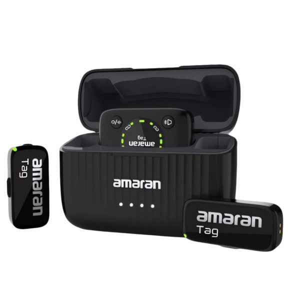 Радиостистема Amaran Tag Lightning Чёрная  Микрофон встроенный • Запись звука моно • Рабочая дистанция 300м • Дополнительные функции управление через приложение, MFI • Аккумулятор кейса 1900 мАч • Питание встроенный аккумулятор