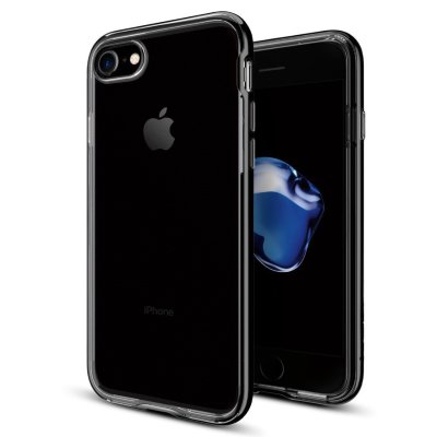 Чехол Spigen для iPhone 8/7 Neo Hybrid Crystal Jet Black 042CS20838  Прочный чехол с укрепляющим бампером и кнопками из металла