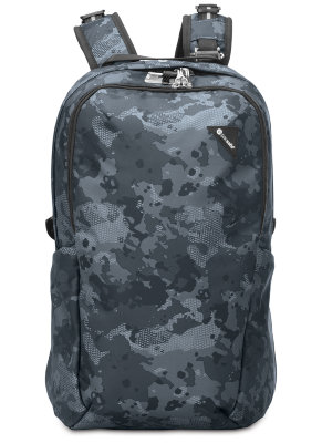 Рюкзак-антивор Pacsafe Vibe 25 Anti-Theft 25L Backpack Grey Camo  6 систем безопасности • Защита от краж и порезов • Мягкие внутренние стенки