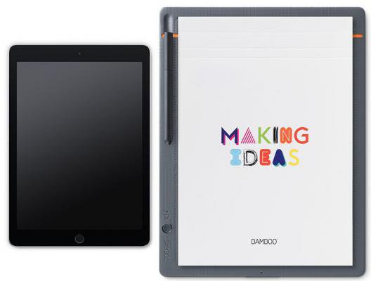 Графический планшет Wacom Bamboo Slate Large CDS-810S  Интеллектуальный блокнот • 1024 уровней нажатия • Пишите ручкой по бумаге • Легкий и тонкий
