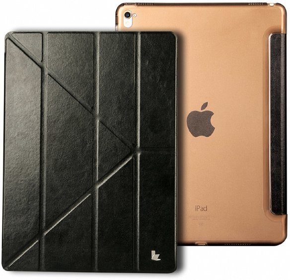 Чехол Jisoncase PU Leather Black для iPad Pro 12.9  Ультратонкий форм-фактор • Стильный полупрозрачный дизайн • Функция подставки • PU-кожа