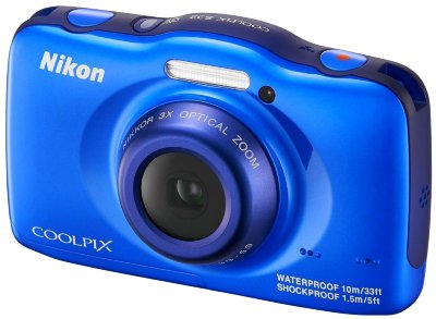 Подводный фотоаппарат Nikon Coolpix S32 Blue  Подводный (до 10 м) • ударопрочный (1,5 м) • морозостойкий • пыленепроницаемый • 13 Мпикс • зум 3х • дисплей 2,7" • видео FullHD 1080p