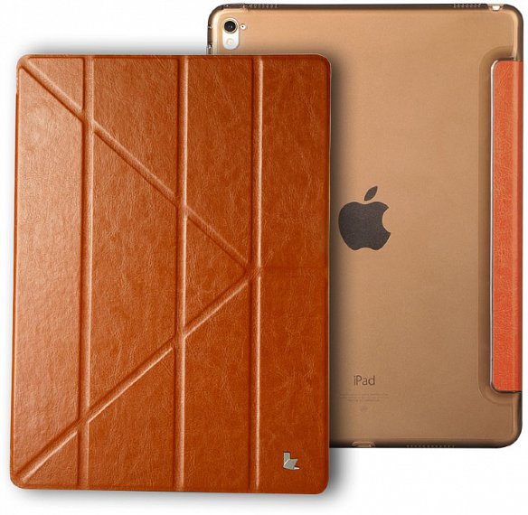 Чехол Jisoncase PU Leather Brown для iPad Pro 12.9  Ультратонкий форм-фактор • Стильный полупрозрачный дизайн • Функция подставки • PU-кожа