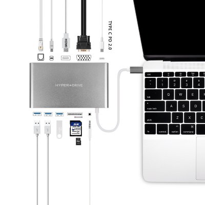 USB-хаб (концентратор) HyperDrive Ultimate USB-C Space Grey для MacBook, PC и устройств с USB-C