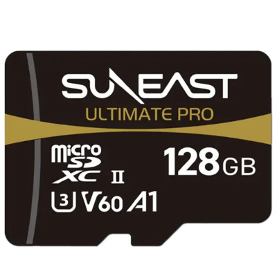 Карта памяти SUNEAST Ultimate Pro microSDXC UHS-II V60 128Гб  Интерфейс UHS-II • Вид накопителя micro SDXC, SDXC • Объём памяти 128 Гб • Скорость чтения 280 МБ/с • Скорость записи 100 мб/с • Класс скорости UHS U3 • Класс скорости записи видео V60 • Класс скорости C10 • Класс производительности приложений A1
