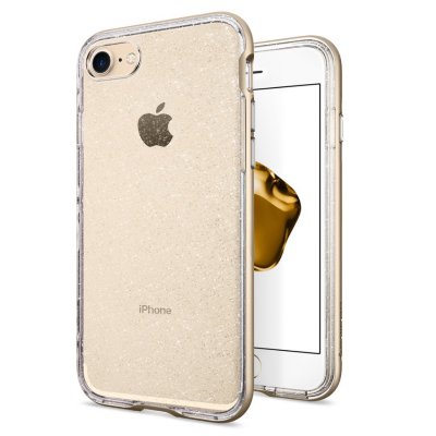 Чехол Spigen для iPhone 8/7 Neo Hybrid Crystal Glitter Champagne Gold 042CS21421  Прочный чехол с укрепляющим бампером и кнопками из металла