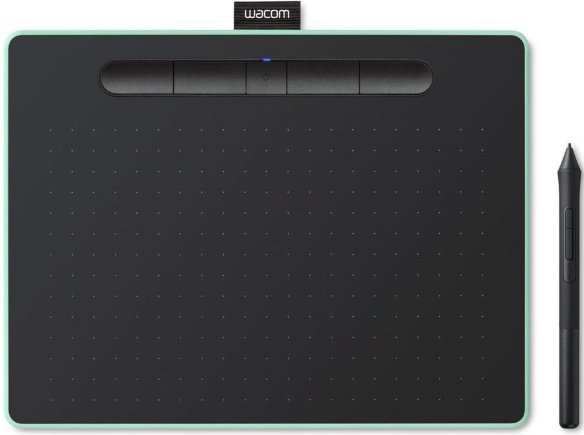 Графический планшет Wacom Intuos M Bluetooth Pistachio CTL-6100WLE-N  Формат рабочей области A5 • 4096 уровней нажатия • Bluetooth • Легкий и тонкий