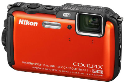 Подводный фотоаппарат Nikon Coolpix AW120 Orange  Подводный (до 18 м) • ударопрочный (2 м) • морозостойкий • пыленепроницаемый • GPS • Wi-Fi • 16 Мпикс • зум 5х • дисплей 3" • видео FullHD 1080p