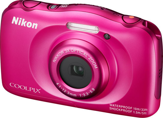 Подводный фотоаппарат Nikon Coolpix S33 Pink  Подводный (до 10 м) • ударопрочный (1,5 м) • морозостойкий • пыленепроницаемый • 13 Мпикс • зум 3х • дисплей 2,7" • видео FullHD 1080p