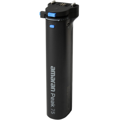 Аккумуляторная рукоятка amaran Peak 75  Тип крепления рукоятка • Быстрая зарядка Power Delivery, Quick Charge  • Ёмкость аккумулятора 4500 мАч • Энергия аккумулятора 66.6 Втч • Мощность (макс) 75 Вт • Крепление "мама" 1/4", 5/8" Baby pin, Ace E-Lock • Защита IP54