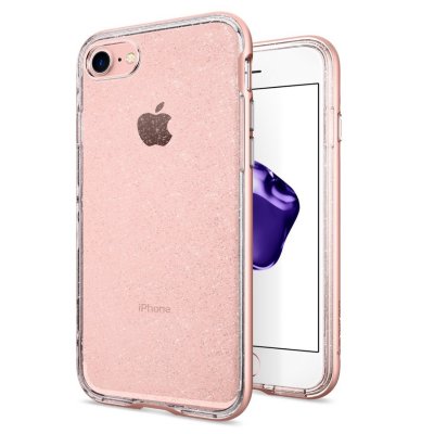 Чехол Spigen для iPhone 8/7 Neo Hybrid Crystal Glitter Rose Gold 042CS21420  Прочный чехол с укрепляющим бампером и кнопками из металла